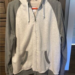 Old Navy Gray and White Zip-Up Sweater